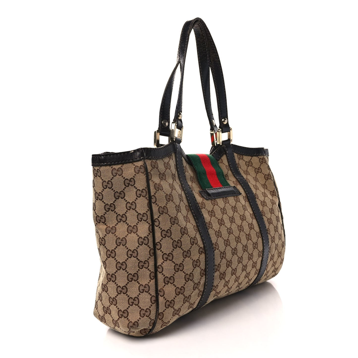 Monogram New Ladies Web Tote Dark Brown