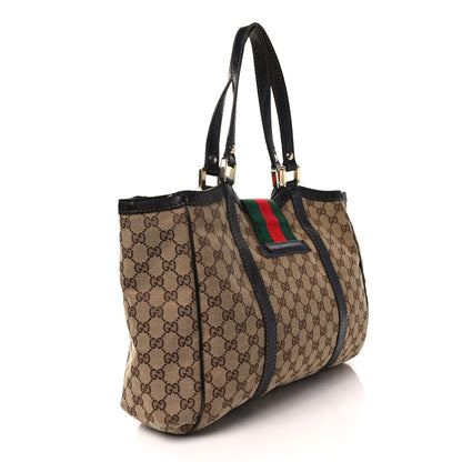 Gucci Monogram New Ladies Web Tote Dark Brown 3 of 15