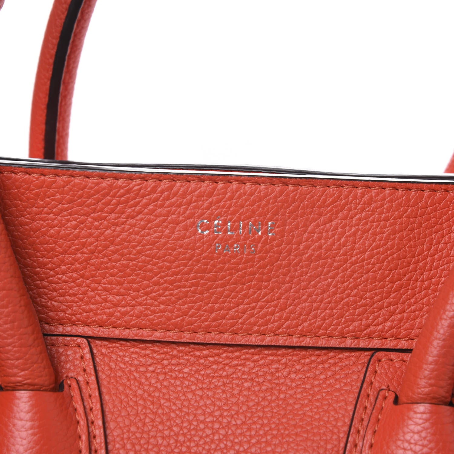 Celine Drummed Calfskin Mini Luggage Coquelicot 11 of 11