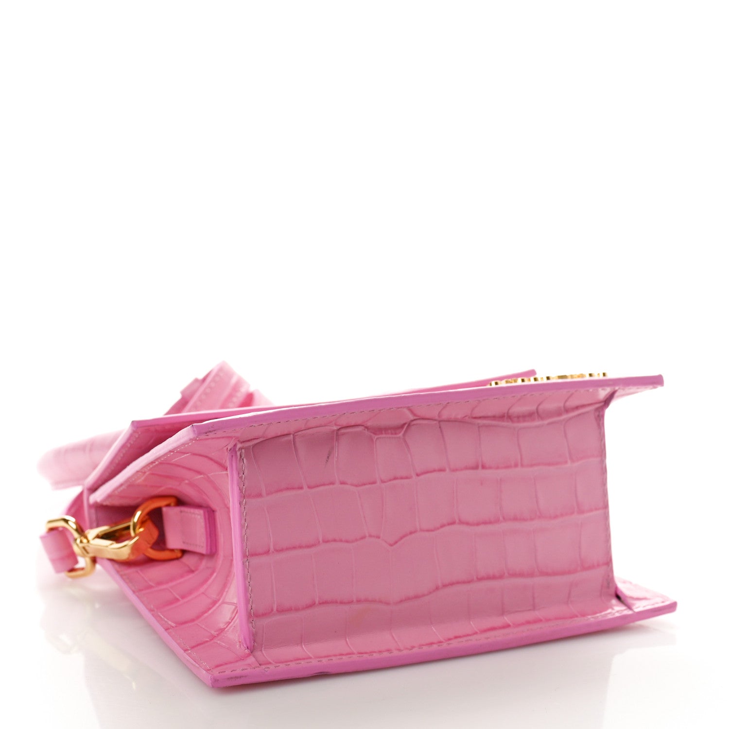Jacquemus Calfskin Crocodile Embossed Le Chiquito Moyen Pink 4 of 8