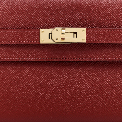 Hermes Epsom Kelly Longue Wallet Rouge Grenat 7 of 13