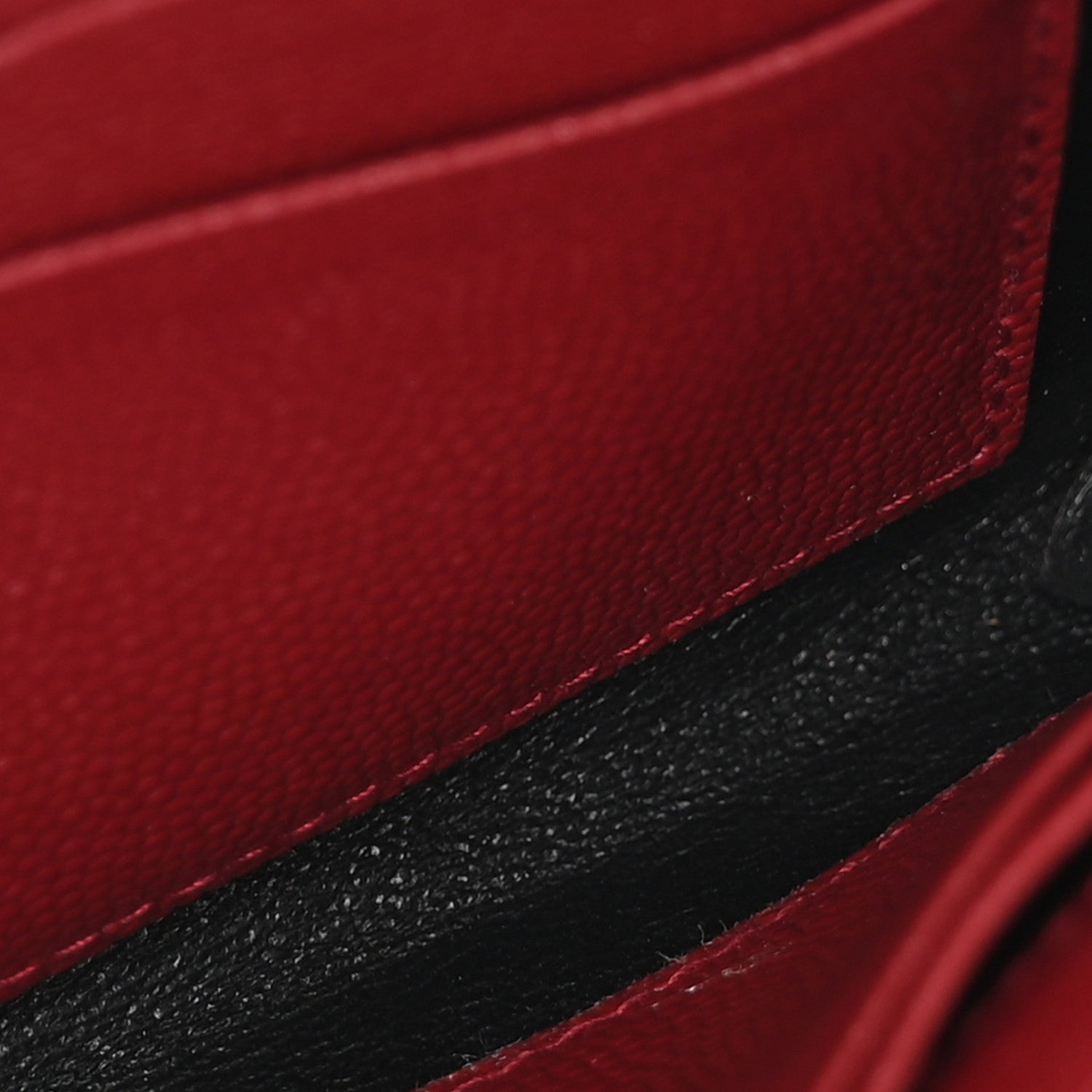 Saint Laurent Grain De Poudre Matelasse Chevron Small Monogram Envelope Wallet Opyum Red 5 of 11