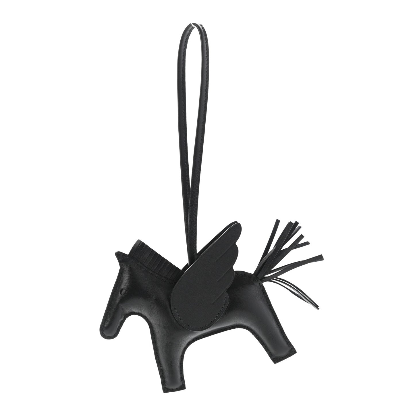 Milo Lambskin Grigri Rodeo Pegase Horse Bag Charm MM So Black