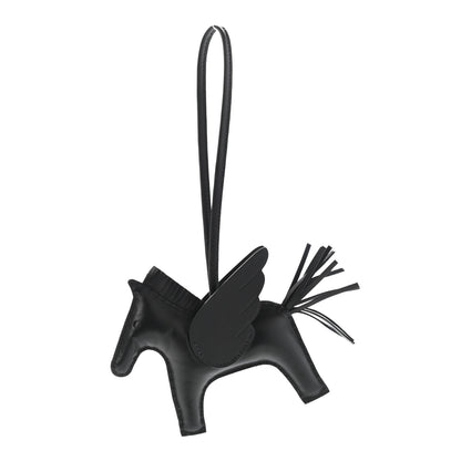 Hermes Milo Lambskin Grigri Rodeo Pegase Horse Bag Charm MM So Black 1 of 4