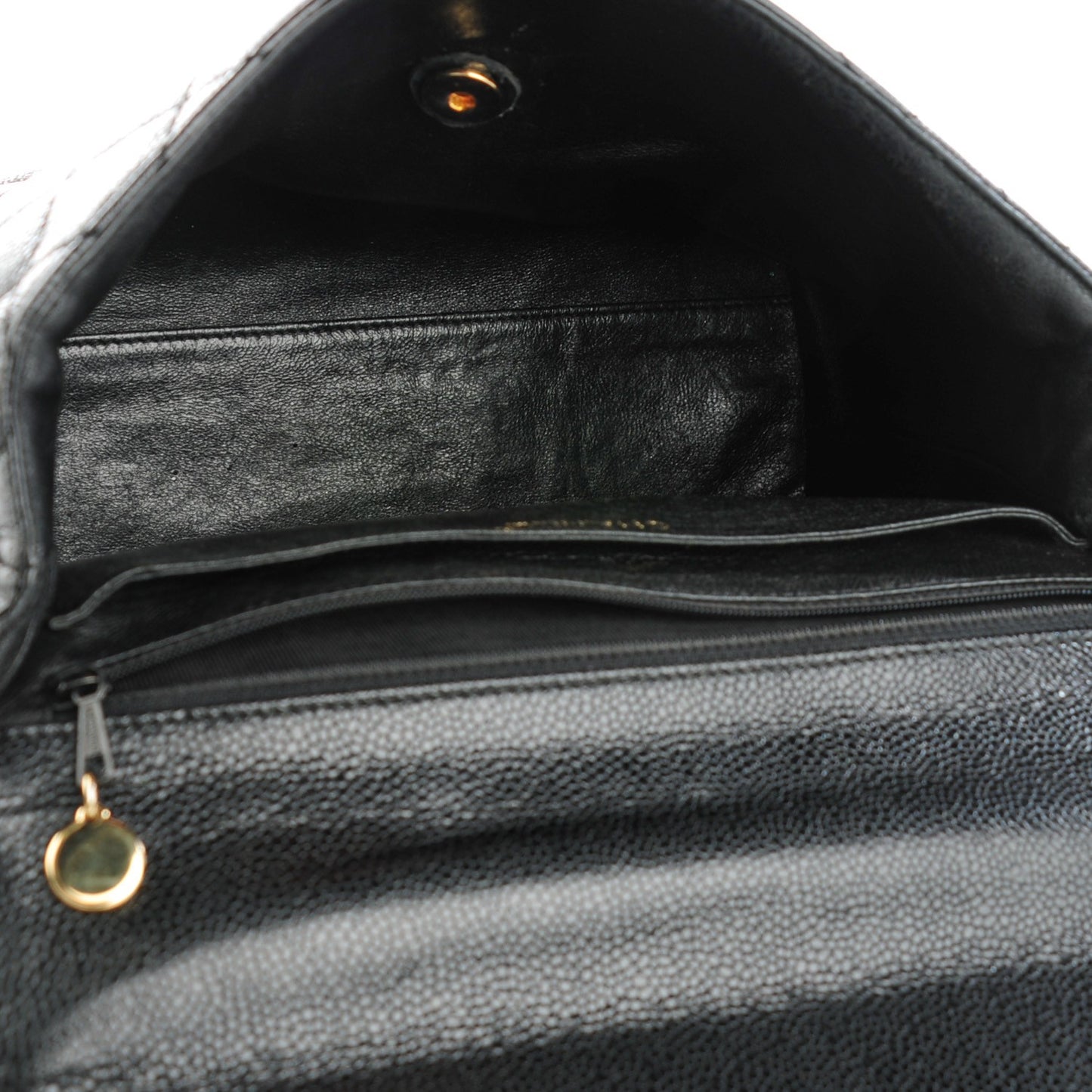 Caviar Quilted Jumbo Kelly Flap Black