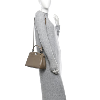 Fendi Nappa Mini Peekaboo Iconic Satchel Tortora 2 of 11