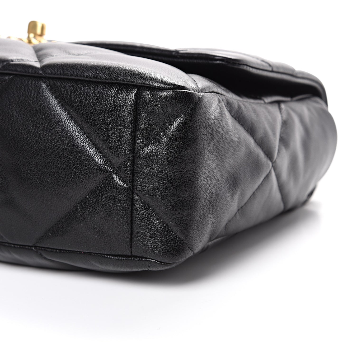 Goatskin Quilted Large 19 Flap Black