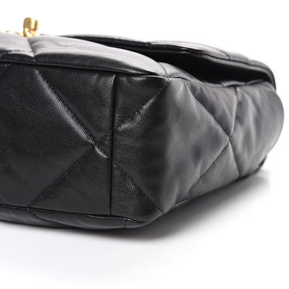 Chanel Goatskin Quilted Large 19 Flap Black 9 of 10
