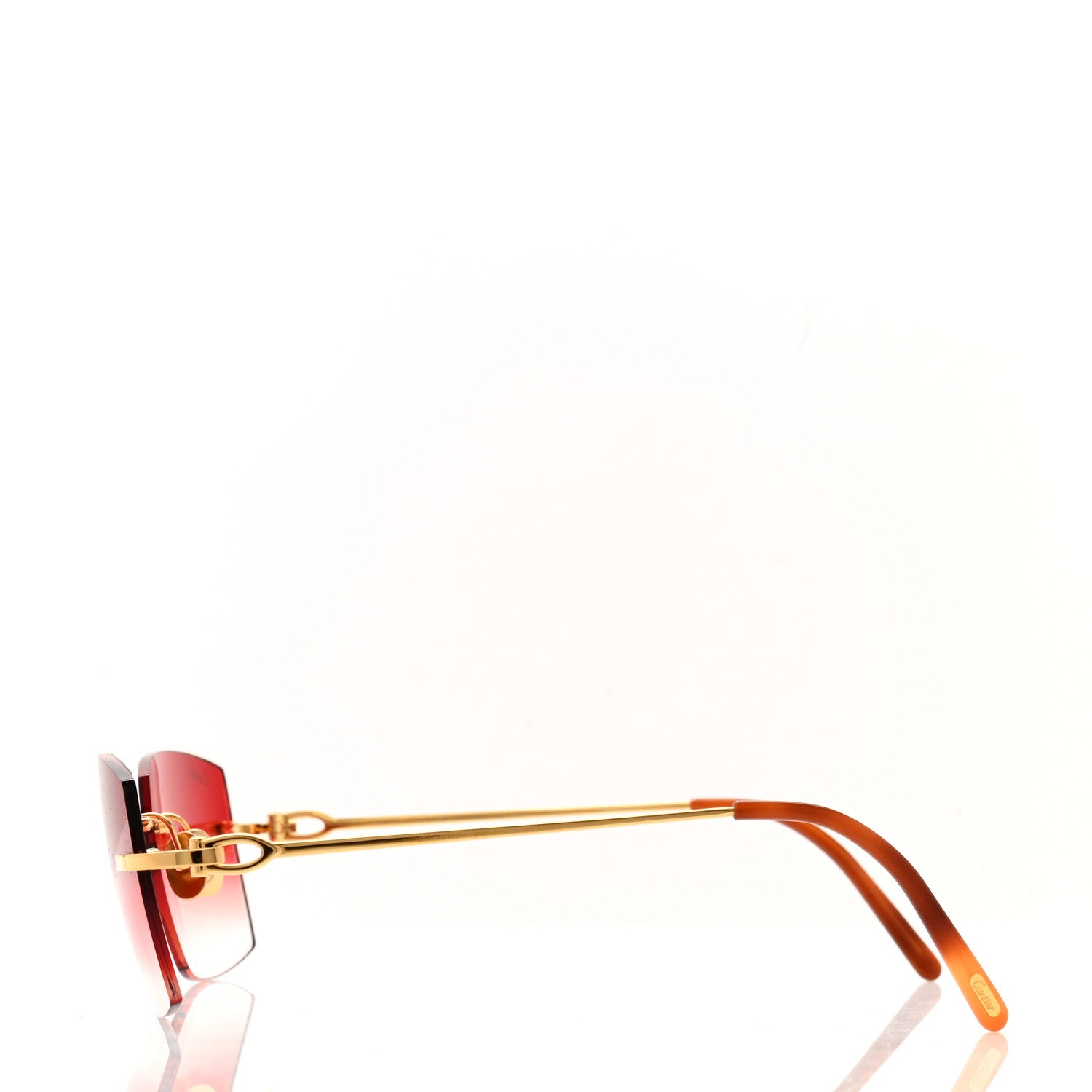 Cartier Metal Square Sunglasses CT00500 Gold Red 3 of 8