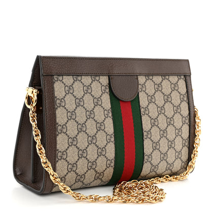 Gucci GG Supreme Monogram Web Small Ophidia Chain Shoulder Bag Brown 3 of 10