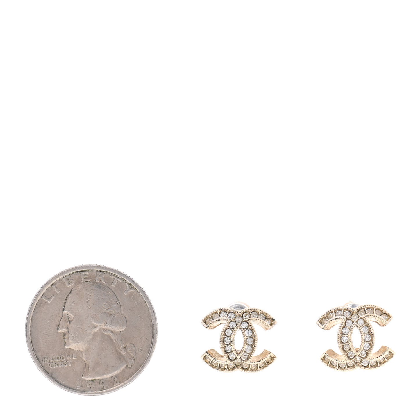 Crystal CC Earrings Gold