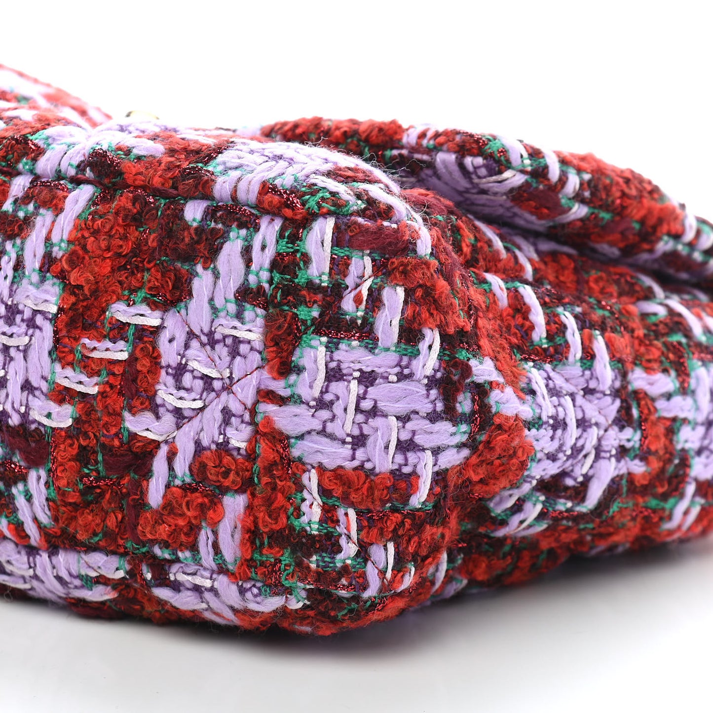 Tweed Quilted Large Chanel 19 Flap Red Purple Green