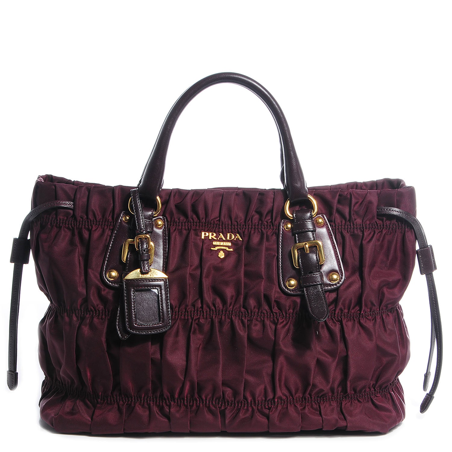 Prada Tessuto Nylon Gaufre Tote Bordeaux 1 of 11