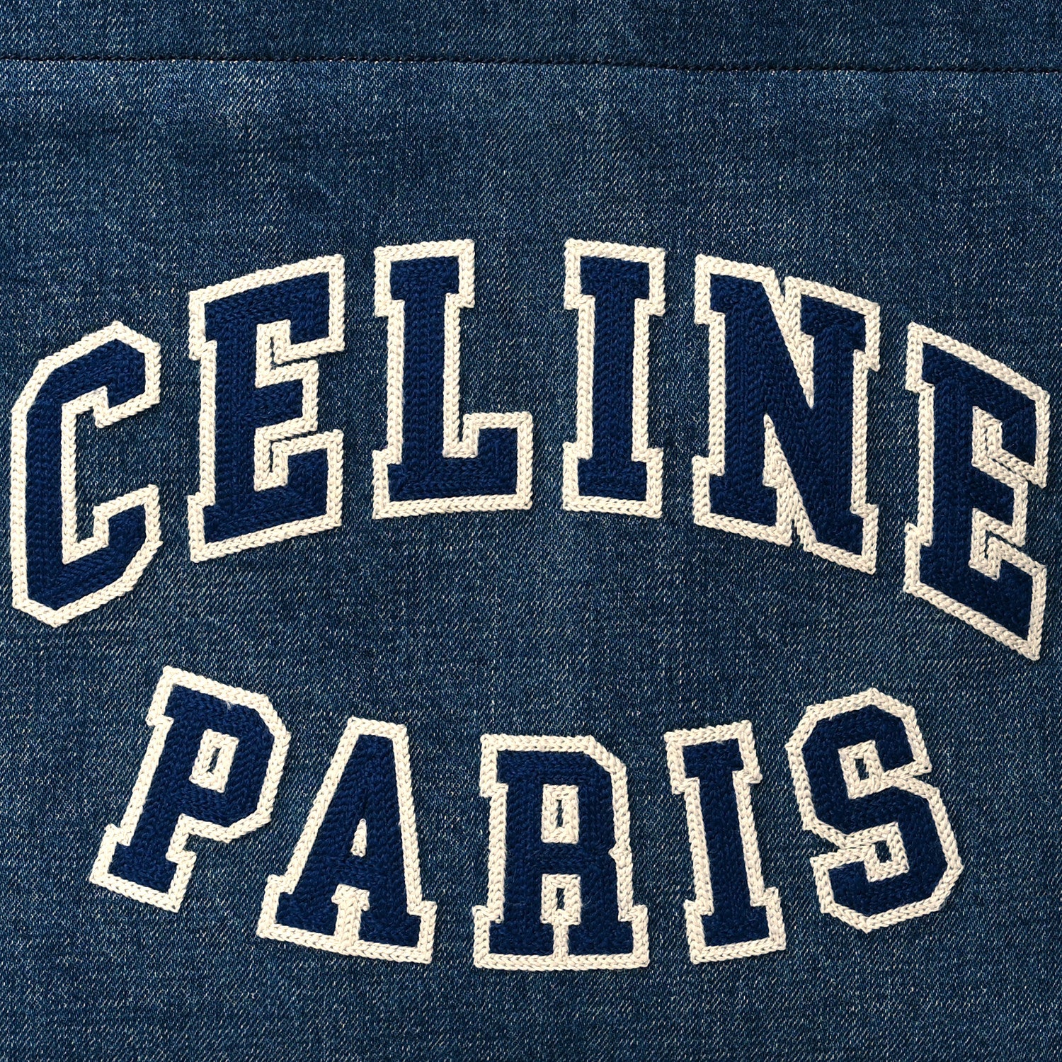 Celine Denim Large Thais Cabas Navy Tan 6 of 8