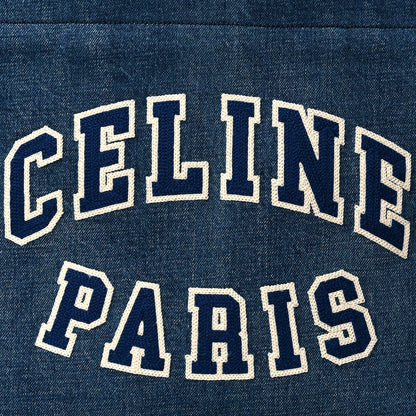 Celine Denim Large Thais Cabas Navy Tan 6 of 8