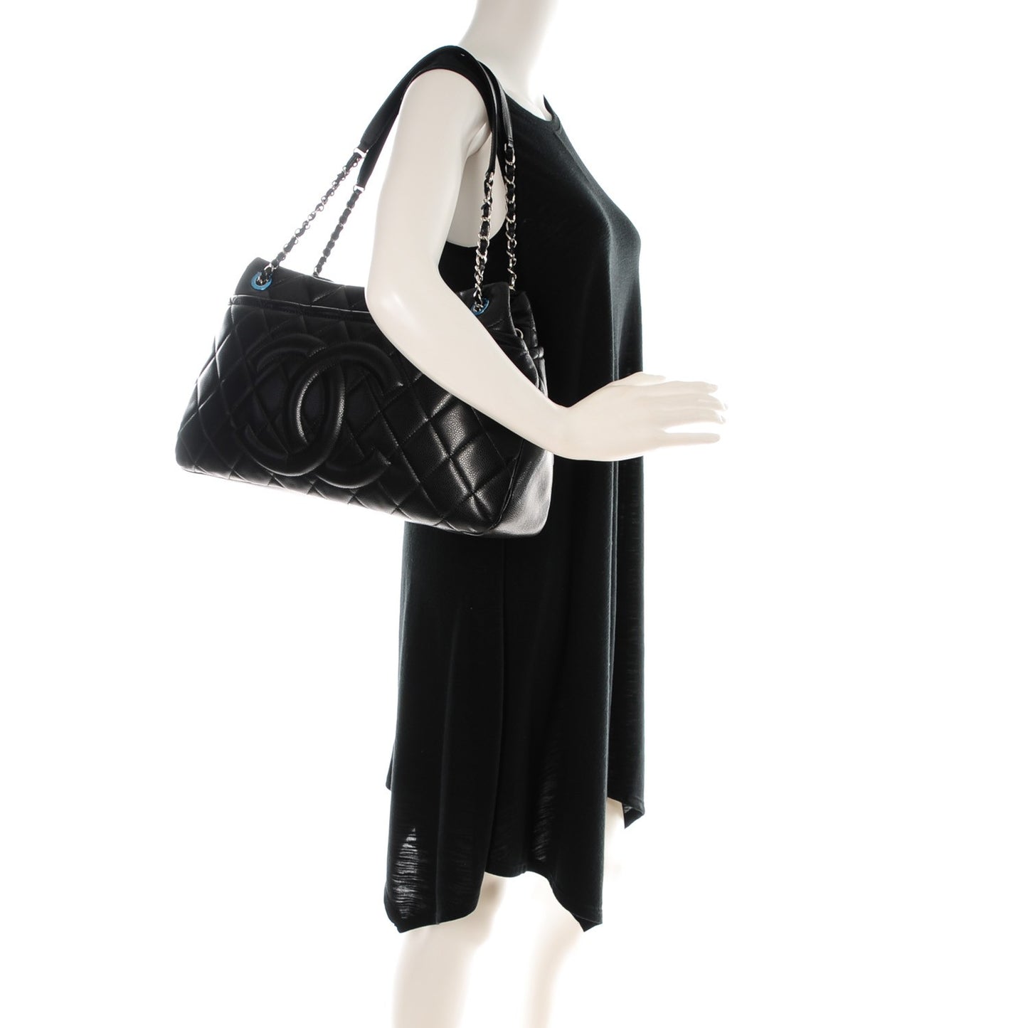 Caviar Quilted Timeless CC Soft Tote Black