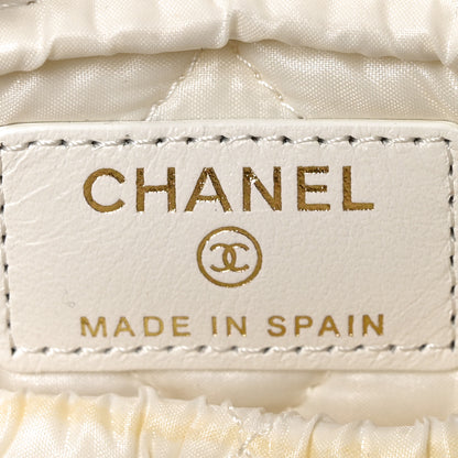 Chanel Caviar Quilted Small Curvy Pouch Cosmetic Case White 6 of 10