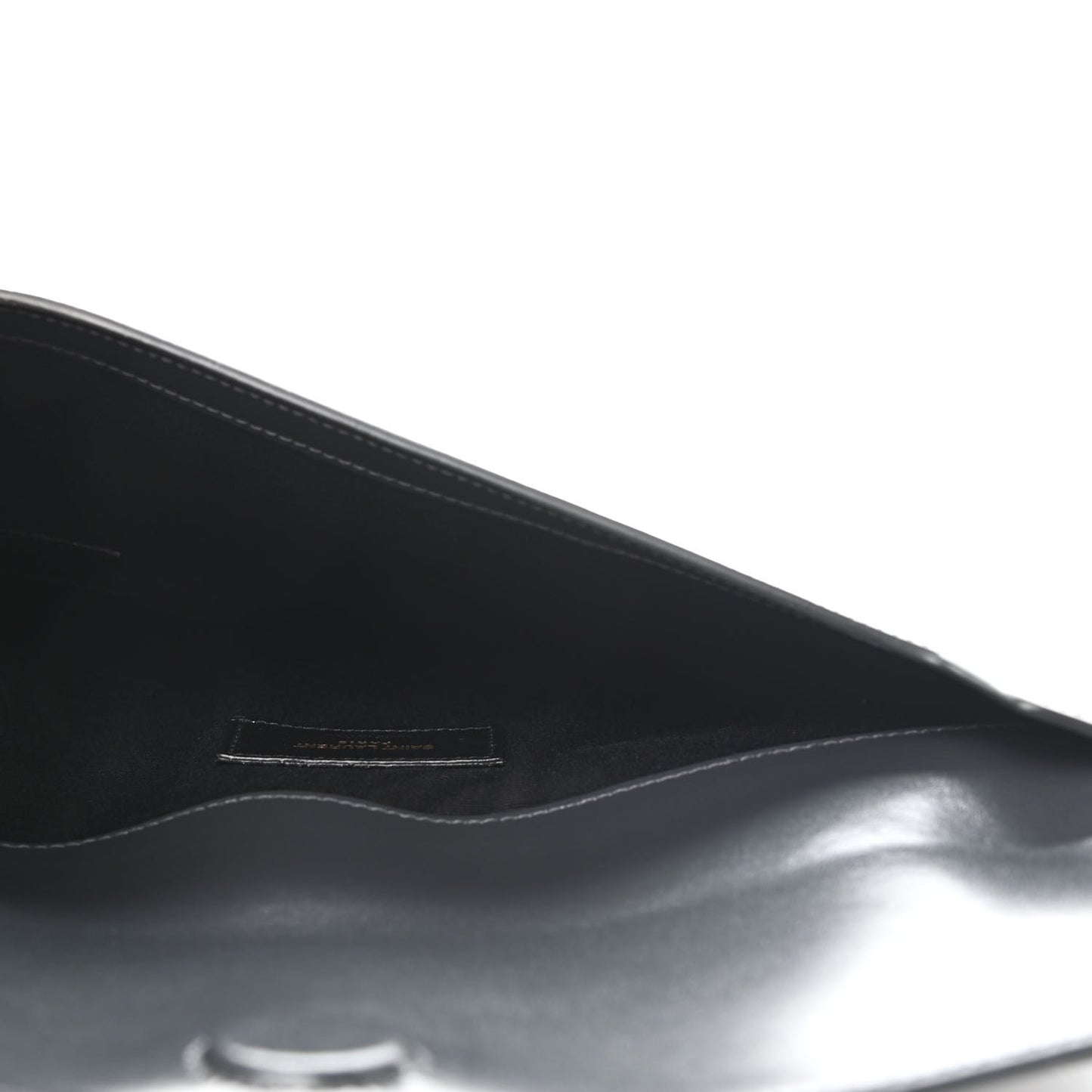 Smooth Shiny Calfskin Uptown Pouch Storm