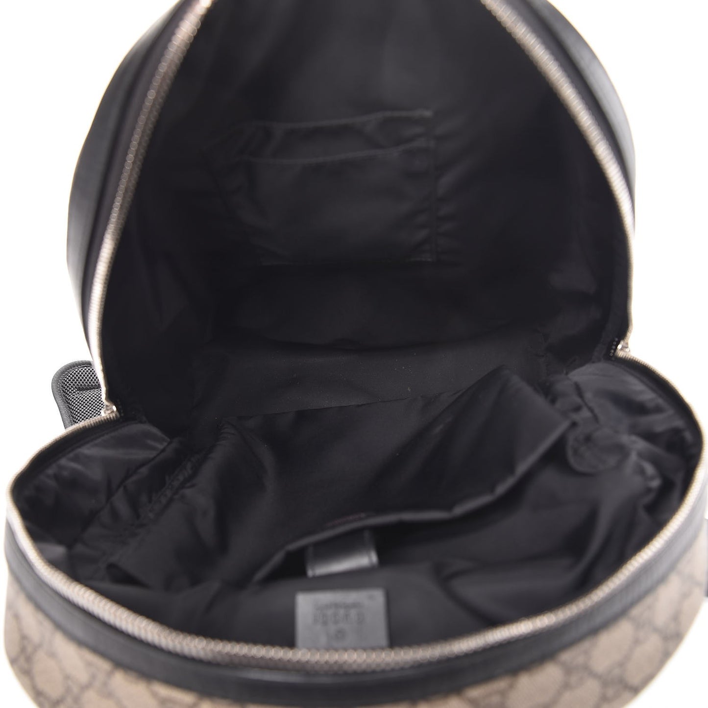 GG Supreme Monogram Web Dome Backpack Black