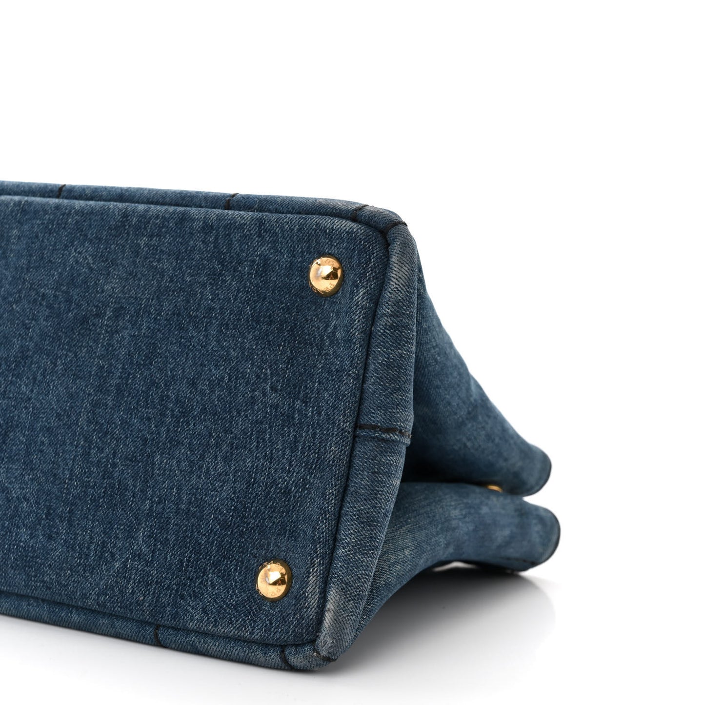 Denim Small Logo Tote Bleu