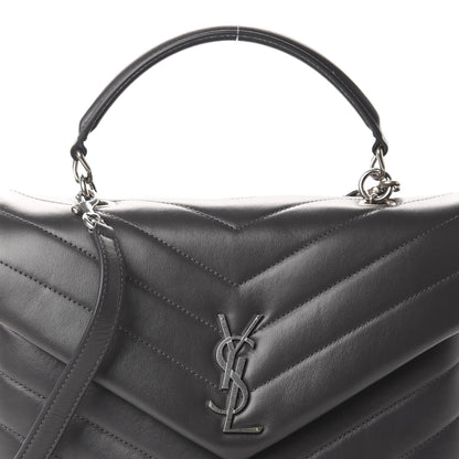 Saint Laurent Calfskin Y Quilted Monogram Medium Loulou Chain Satchel Storm 11 of 11