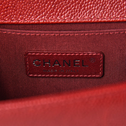 Chanel Caviar Quilted Small Boy Flap Dark Red 6 of 12