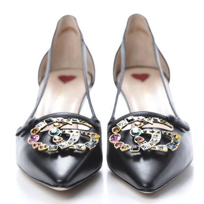 Gucci Calfskin Crystal GG Unia Pumps 37.5 Black 2 of 11