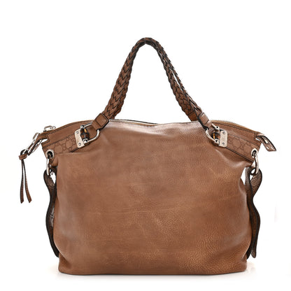Gucci Calfskin Large Bamboo Bar Shoulder Bag Light Brown 1 of 13