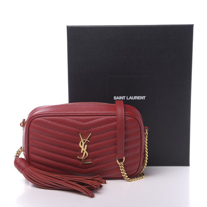 Saint Laurent Grain De Poudre Matelasse Monogram Mini Lou Camera Bag Eros Red 11 of 11