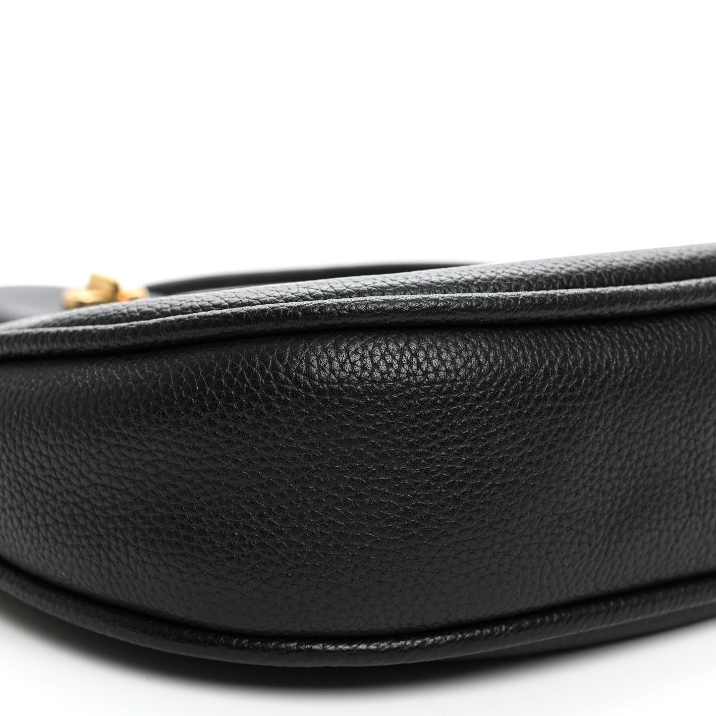 Grained Calfskin Dual Crescent Bag Black