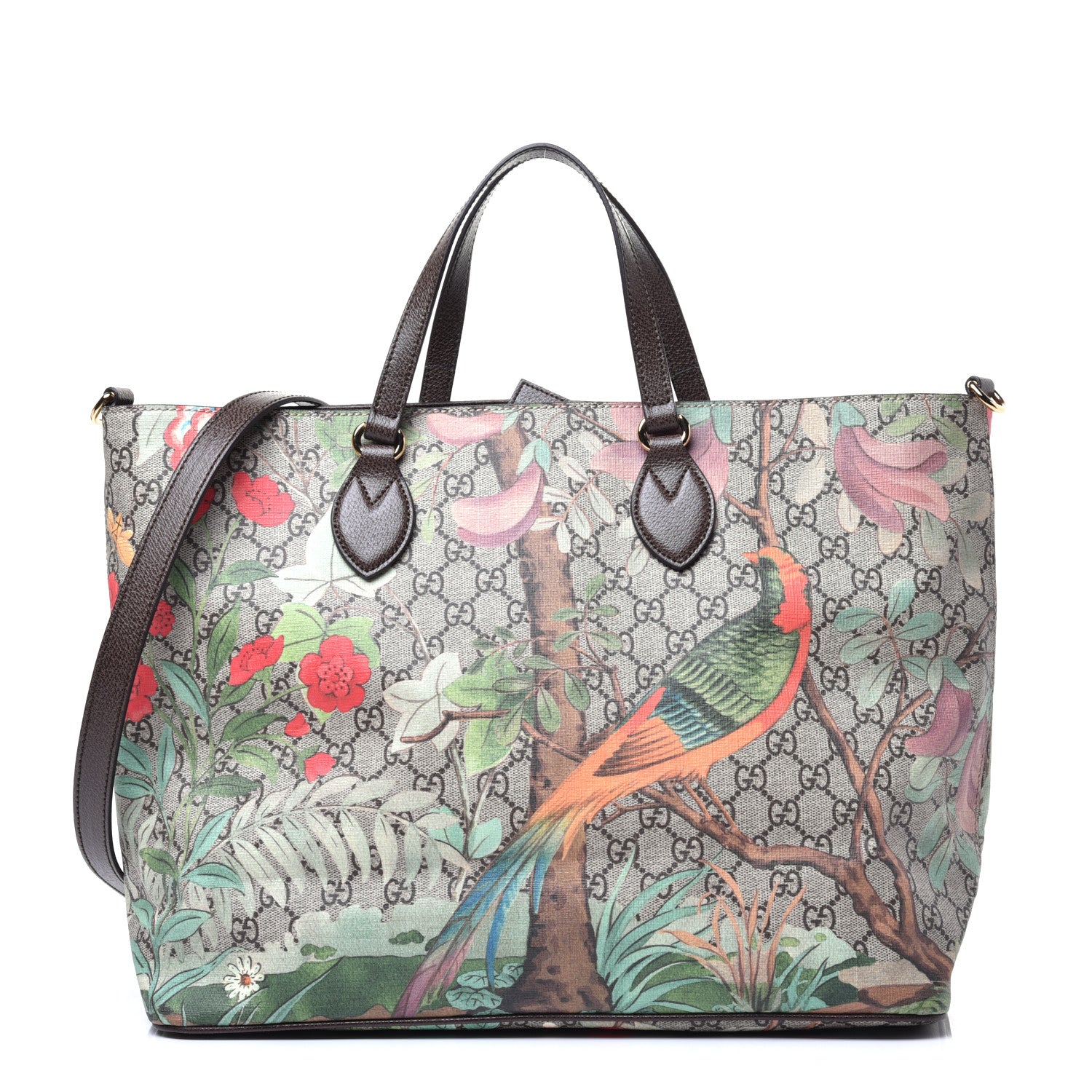 Gucci Soft GG Supreme Monogram Tian Medium Crossbody Tote Beige Multicolor New Acero 1 of 9