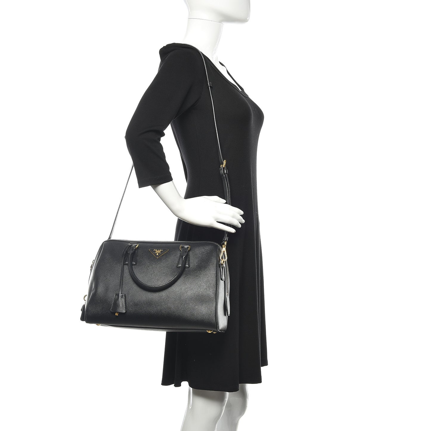 Saffiano Lux Bowler Black