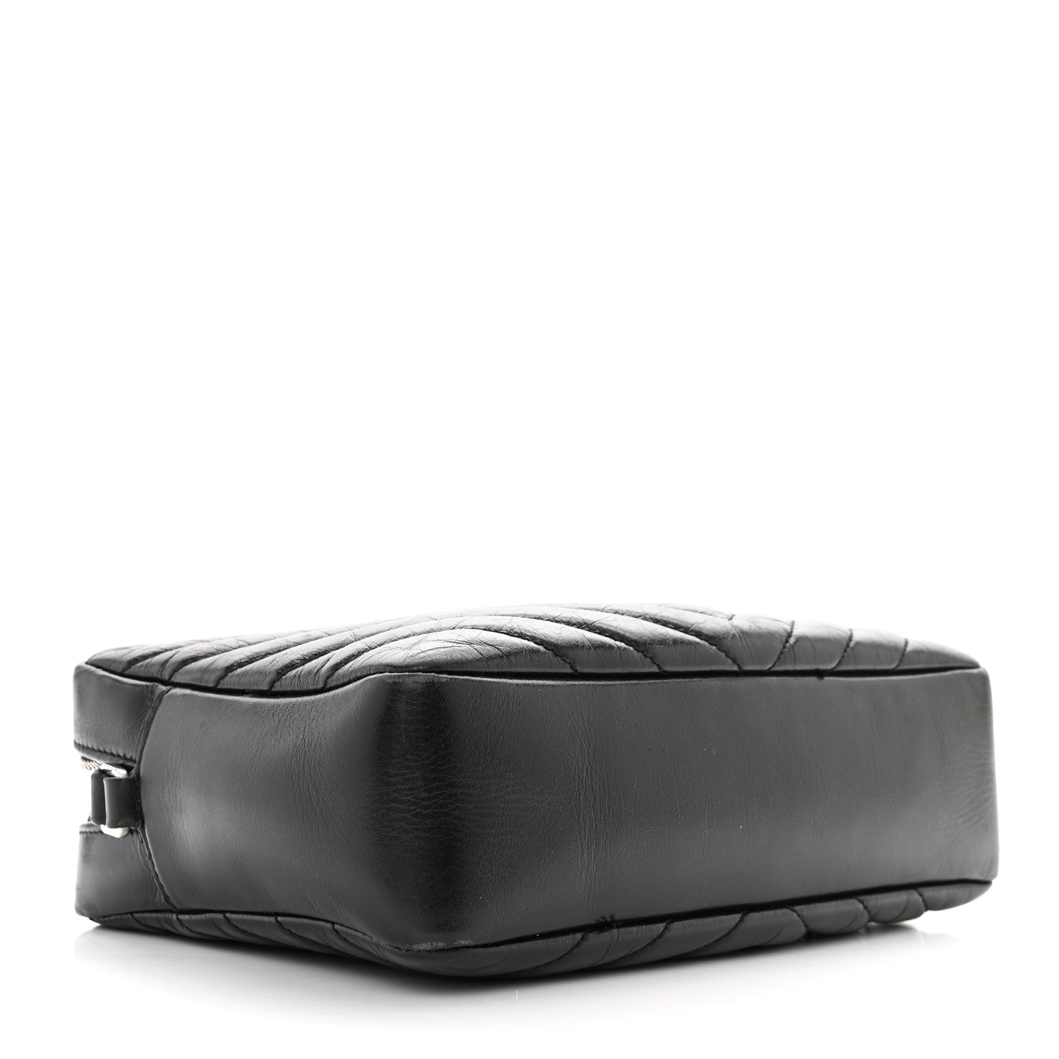 Saint Laurent Cracked Shiny Calfskin Matelasse Monogram Lou Camera Bag Black 4 of 11