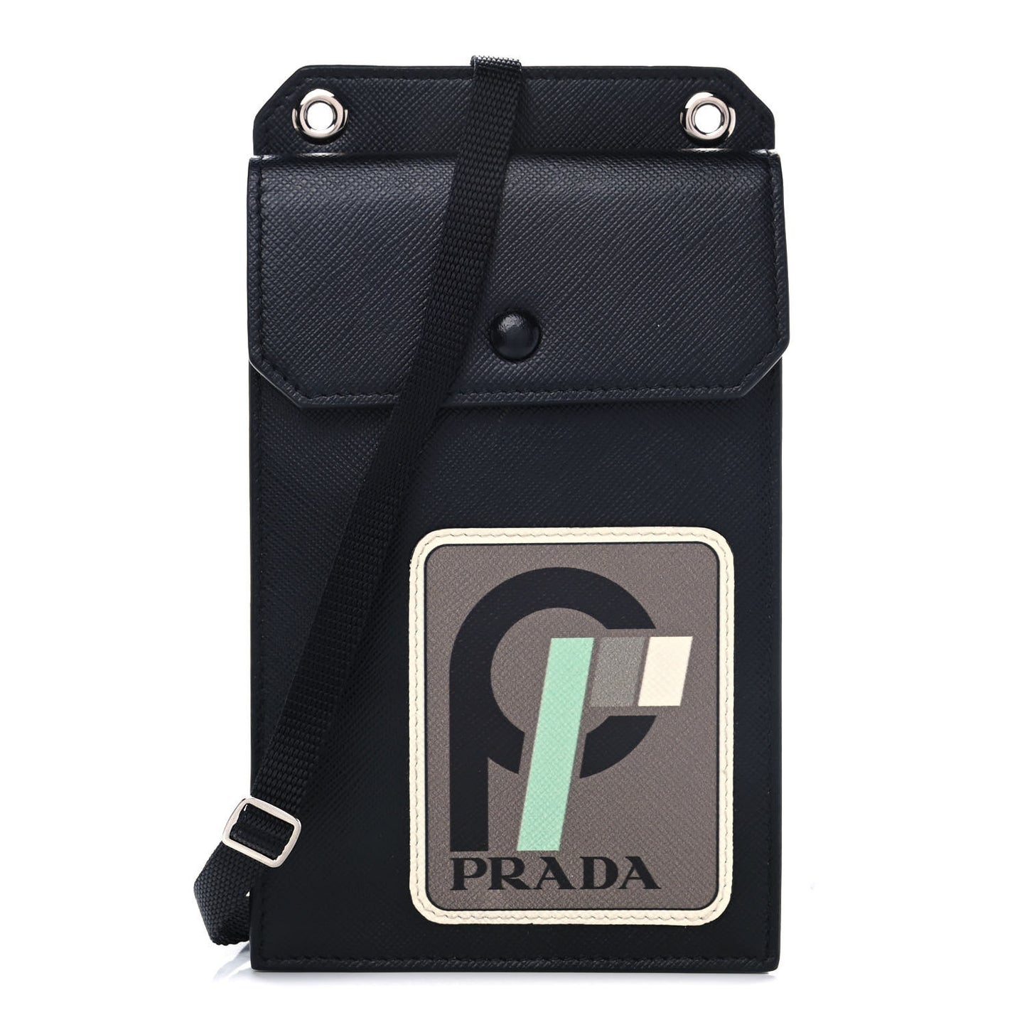 Saffiano Racing Logo Patch Mini Bag Black