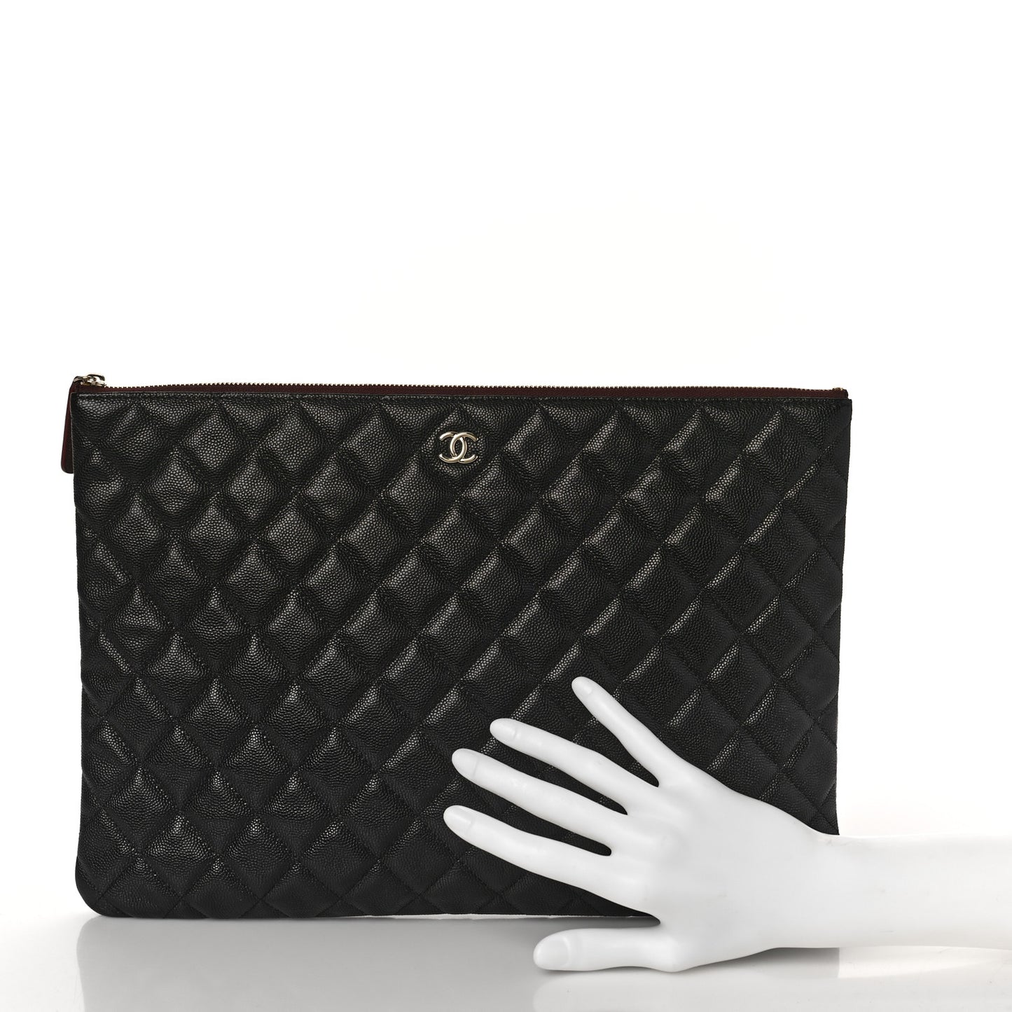 Caviar Quilted Large Cosmetic Case Black