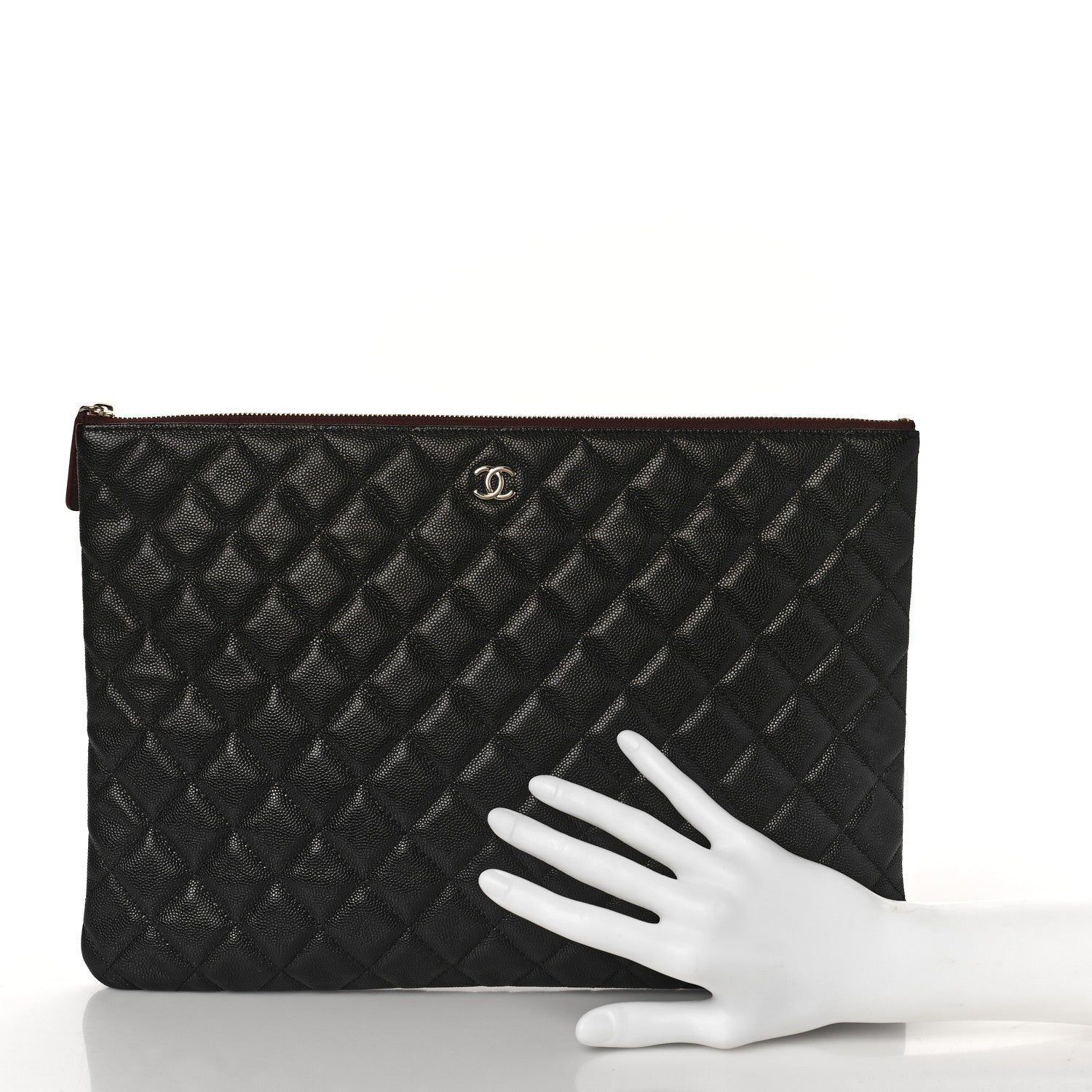Chanel Caviar Quilted Large Cosmetic Case Black 2 of 9