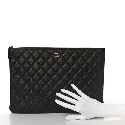 Chanel Caviar Quilted Large Cosmetic Case Black 2 of 9