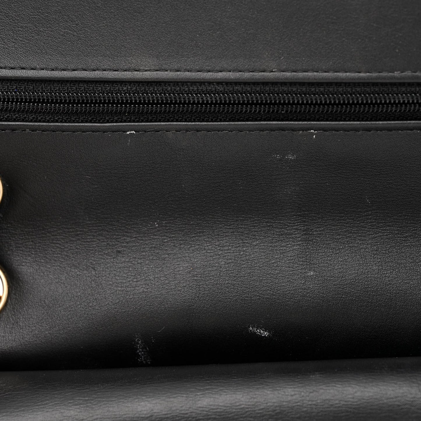 Patent Quilted Medium Double Flap Black