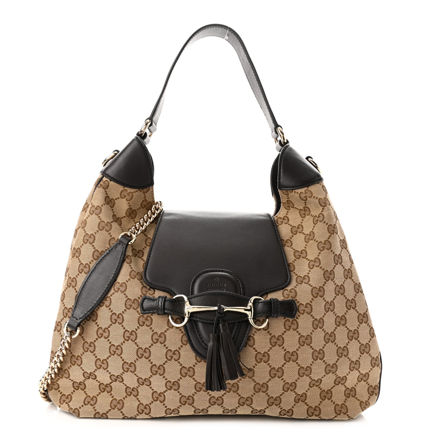 Monogram Margaux Calfskin Medium Emily Hobo Beige Ebony Cocoa