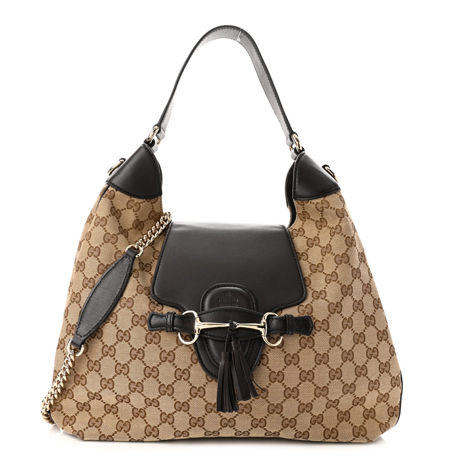Gucci Monogram Margaux Calfskin Medium Emily Hobo Beige Ebony Cocoa 1 of 10