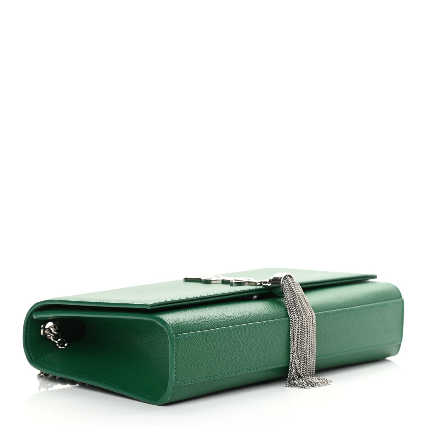 Grain De Poudre Calfskin Medium Classic Monogram Kate Tassel Satchel Green