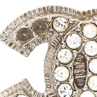 Chanel Crystal Mini CC Earrings Silver 4 of 4