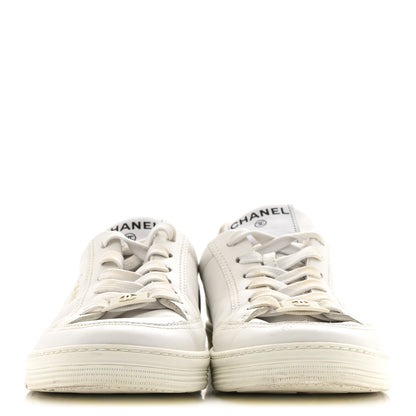 Chanel Calfskin Womens CC Logo Sneakers 38.5 White 3 of 12