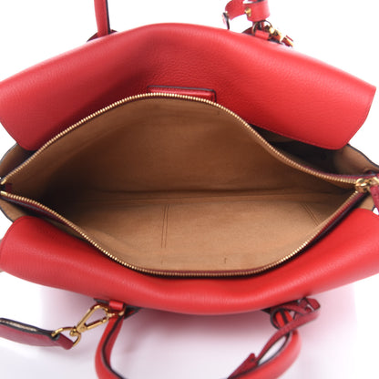 MCM Grained Calfskin Large Milla Tote Red 6 of 10
