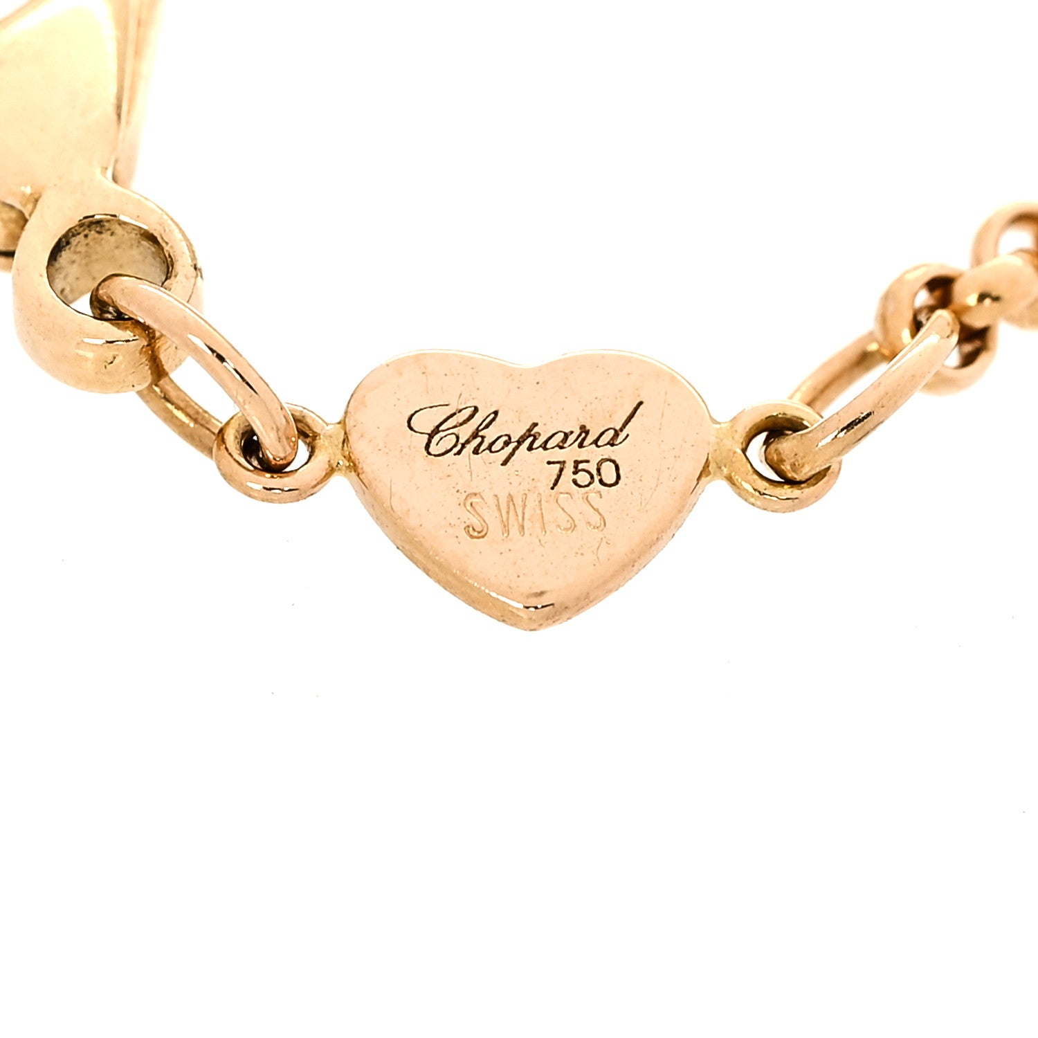 Chopard 18K Yellow Gold Diamond Happy Hearts Chain Bracelet 4 of 4