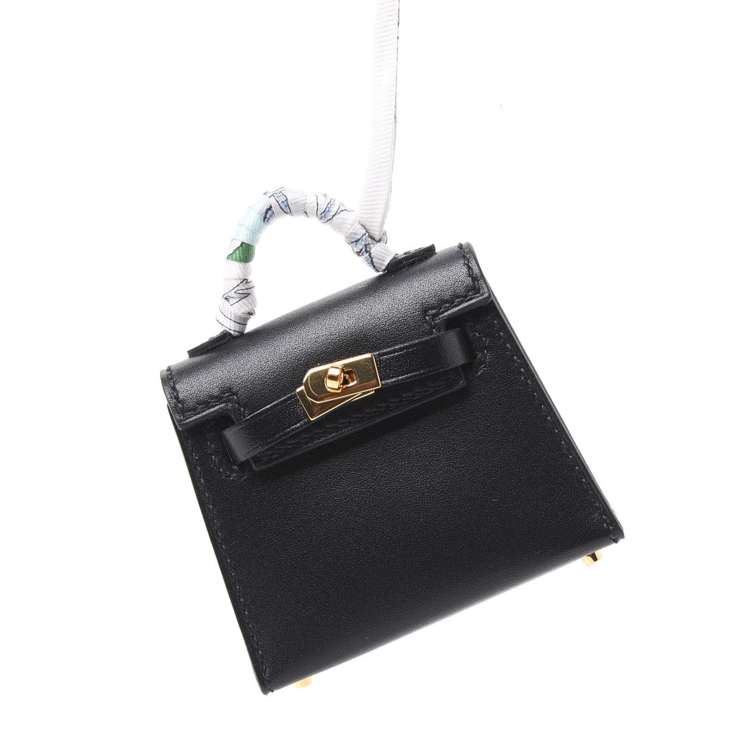Tadelakt Mini Kelly Twilly Bag Charm Black