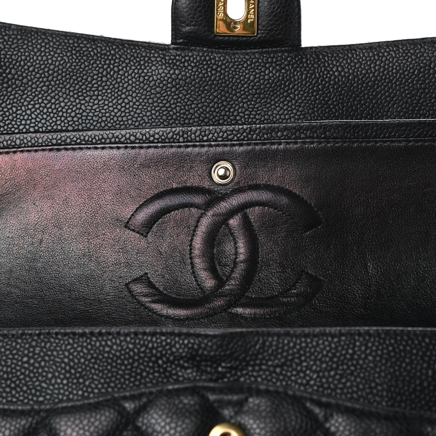 Chanel Caviar Quilted Medium Double Flap Black 12 of 16