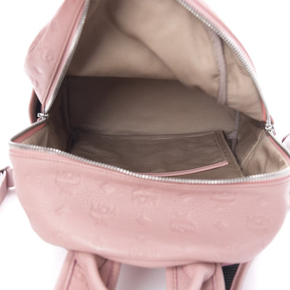 MCM Calfskin Ottomar Monogram Small Backpack Pink 4 of 10