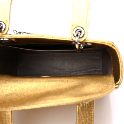 Christian Dior Metallic Grained Calfskin Cannage Small Lucky Badges My Lady Dior Gold 5 of 11