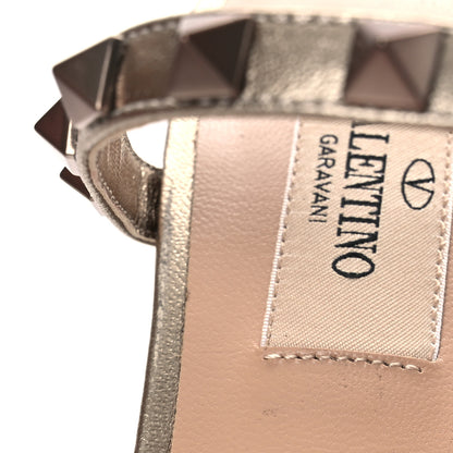 Valentino Garavani Metallic Nappa Rockstud 60mm Caged Slide Sandals 36.5 Skin 14 of 15